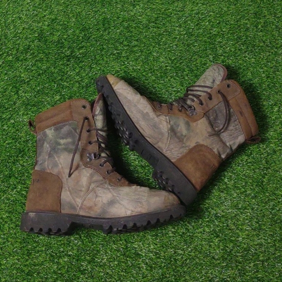 VINTAGE ROCKY CAMO GORE-TEX BOOTS MENS SIZE 10.5 HUNTING OUTDOORS INSULATED - Picture 6 of 9